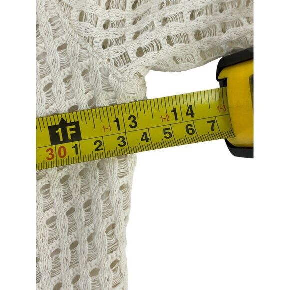 Zara Womens Midi Dress White M Long Sleeve Crochet Gold Applique 0387/054 NWT - Picture 14 of 16